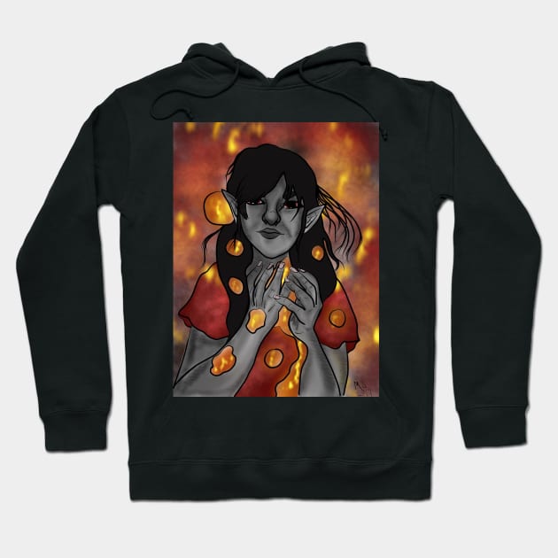 Girl with glowing lights Hoodie by Thedisc0panda